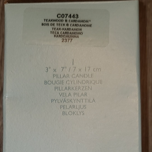 PartyLite TEAKWOOD & CARDAMOM 3 x 7 Rustic Flat Top Pillar Candle C07443 NIB - Picture 3 of 3